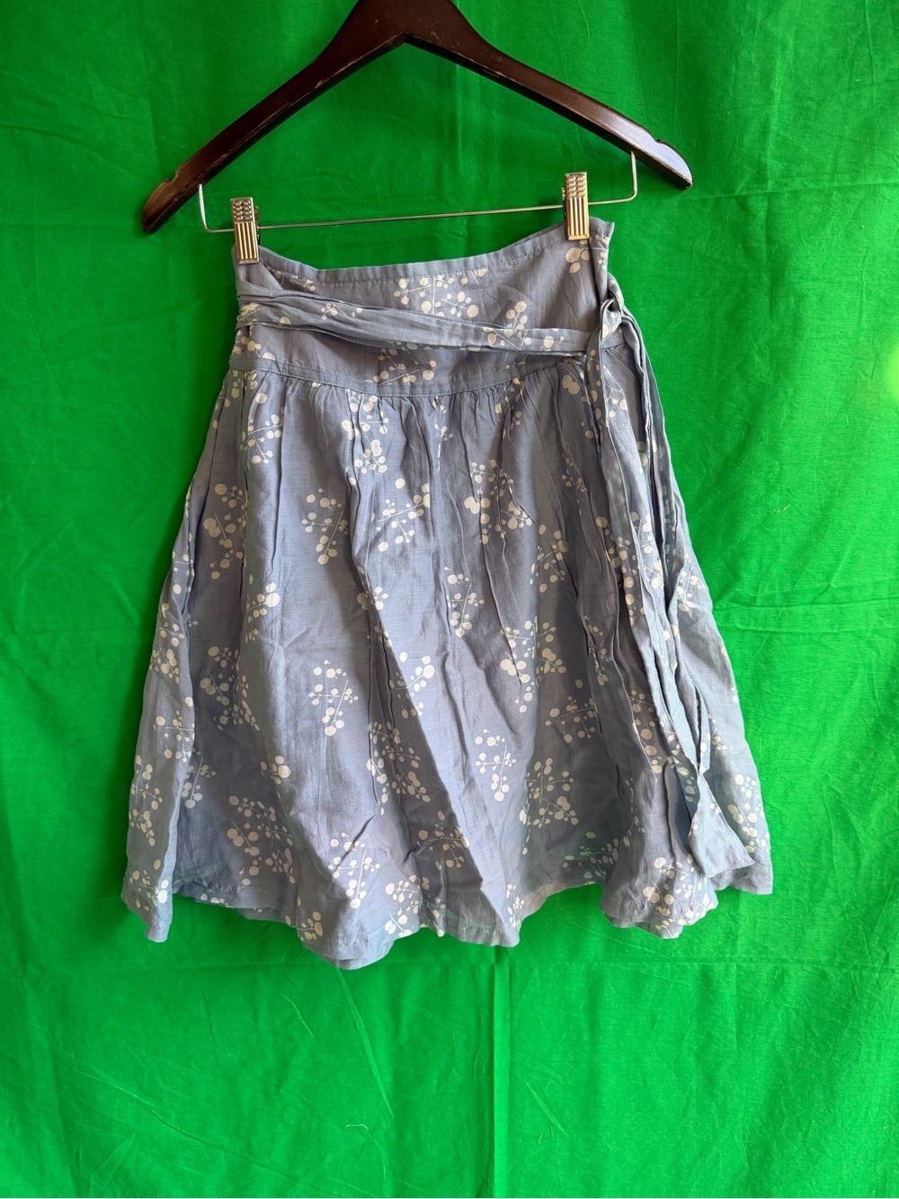 Esprit Light Blue Floral Tie-Waist Skater Skirt